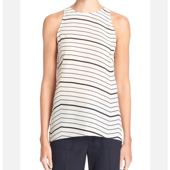 Theory Kalstinn Striped Tank Silk Small - Picture 1 of 9